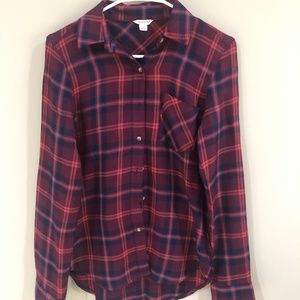 Aeropostale Dark Red Plaid Shirt